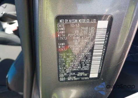 2014 Nissan Juke S from USA, damaged, VIN JN8AF5MRXET353882